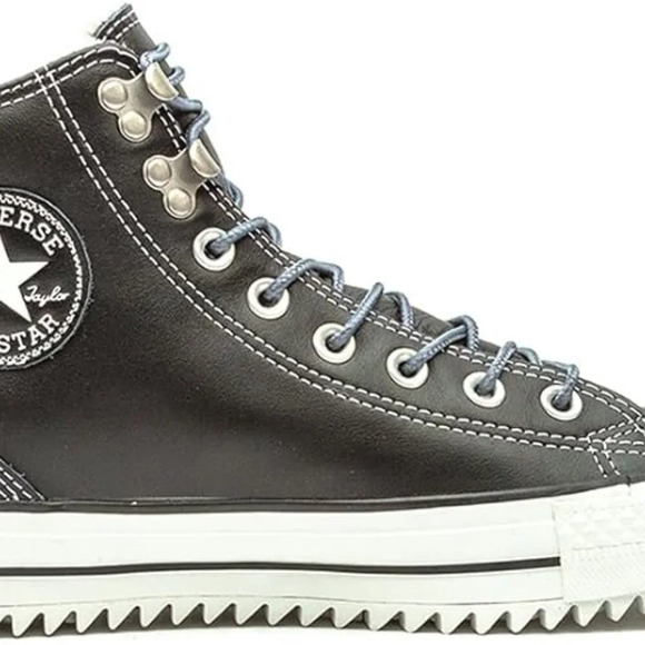 Converse All Star Black Leather High Top, Fuzzy Sherpa Liner  8 men/10 women - Picture 2 of 11